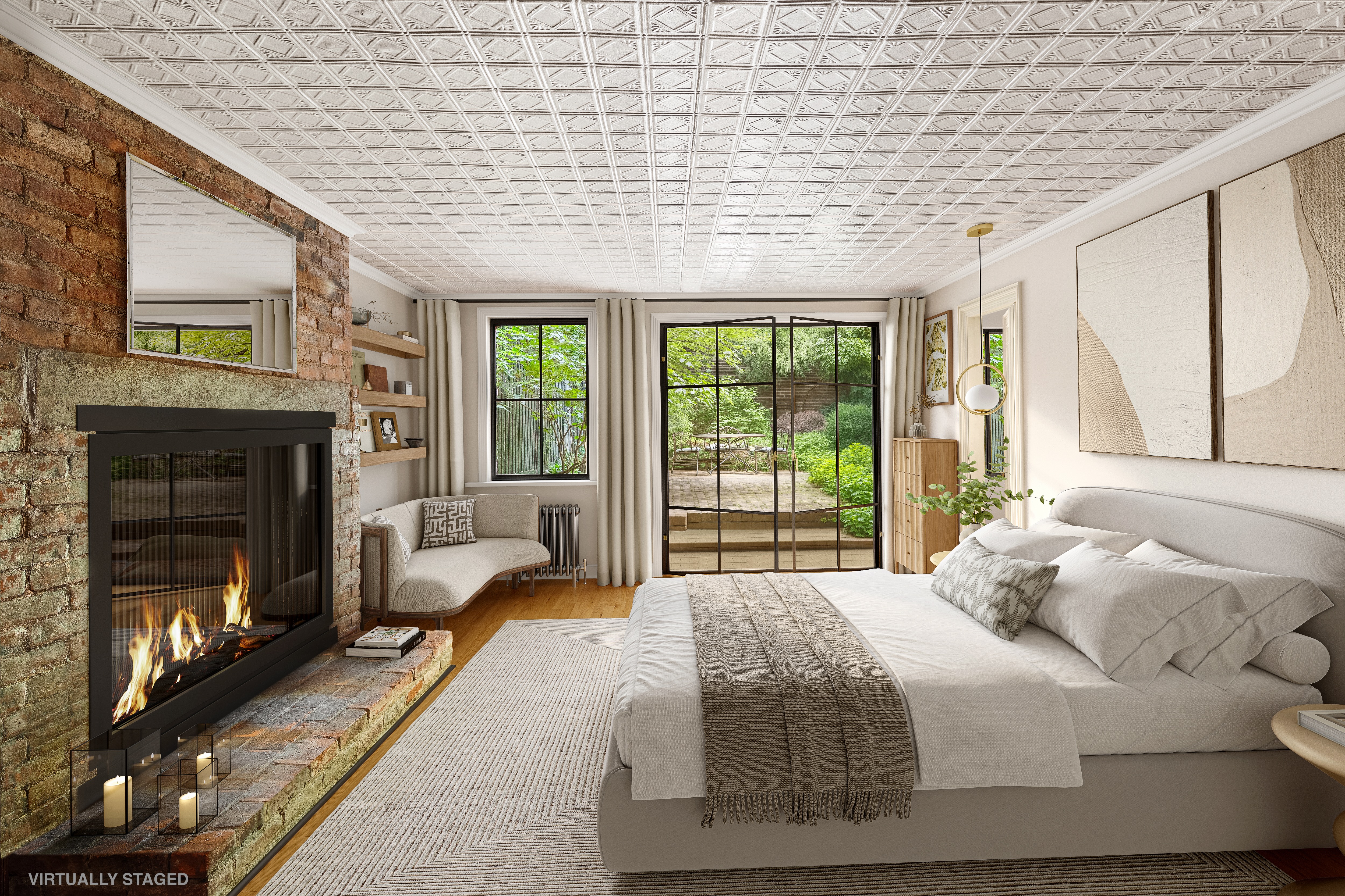 433 Pacific Street Brooklyn, NY 11217 - Photo 12 of 22 a spacious bedroom with a bed and a large window