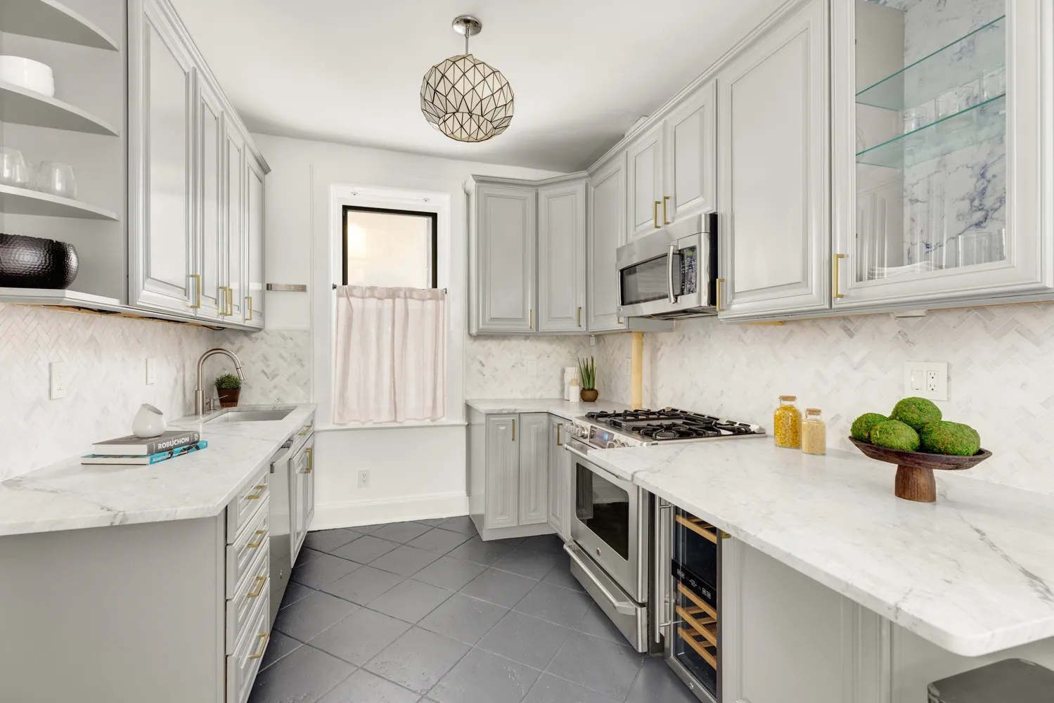 a bedroom with a bed and a lamp