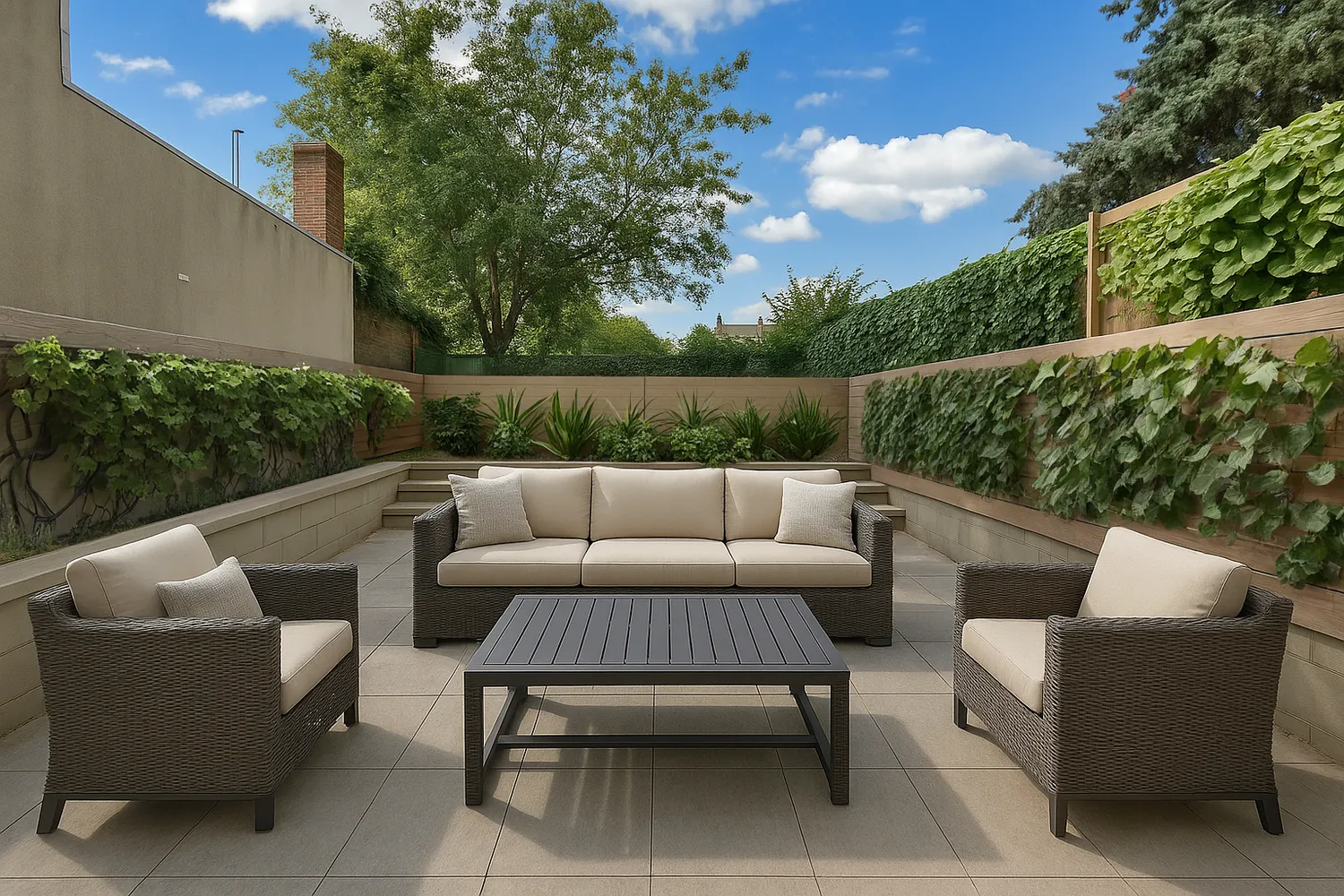 a view of a couches in the roof deck