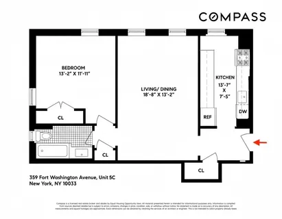 $399,000 | 359 Fort Washington Avenue, Unit 5C | Hudson Heights