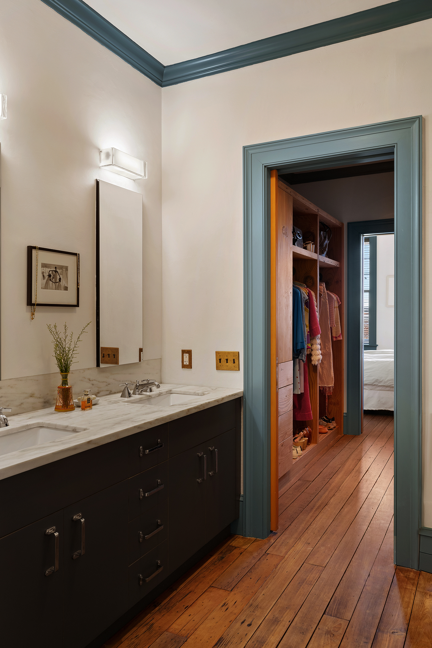 164 Coffey Street Brooklyn, NY 11231 - Photo 13 of 31 a en suite bathroom with a double vanity sink and a mirror