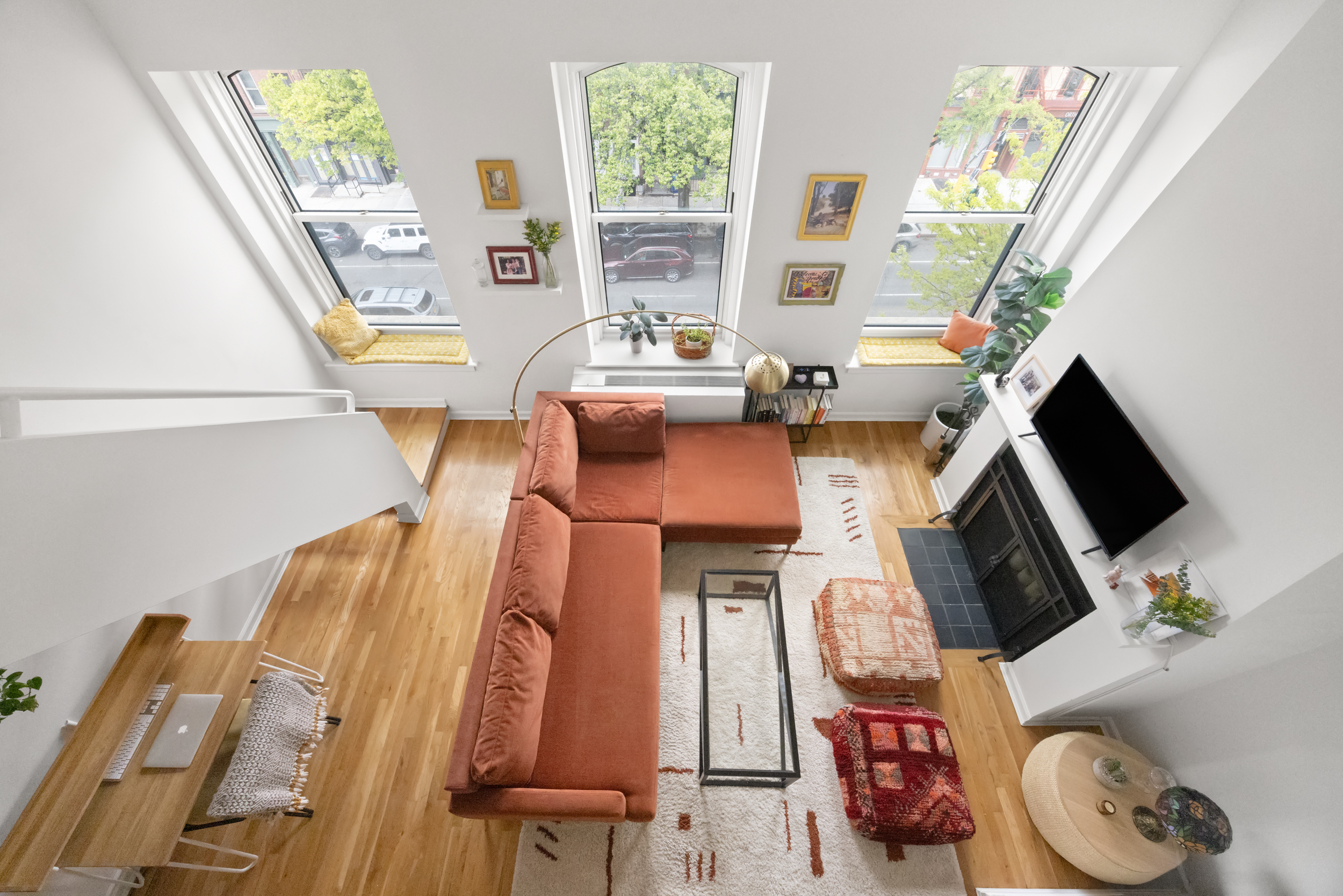 124 Atlantic Avenue, Unit A4H Brooklyn, NY 11201 - Photo 6 of 19 a living room with furniture and a flat screen tv