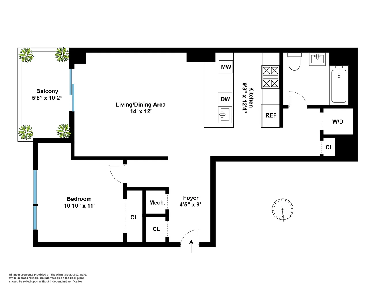 $3,550 | 236 17th Street, Unit 6C | Greenwood Heights