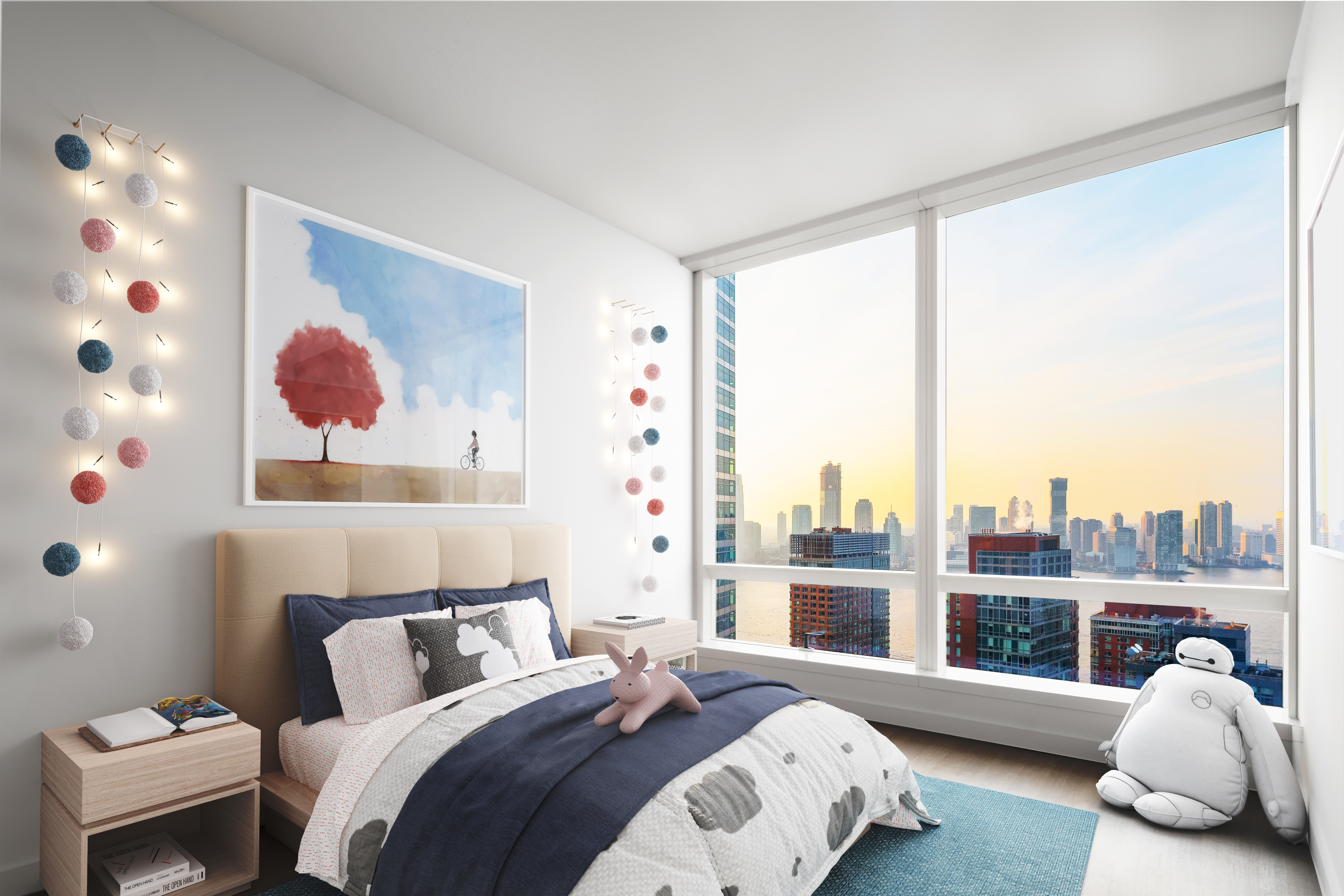 111 Murray Street, Unit 35W Manhattan, NY 10007 - Photo 10 of 15 a bedroom with a bed and glass window