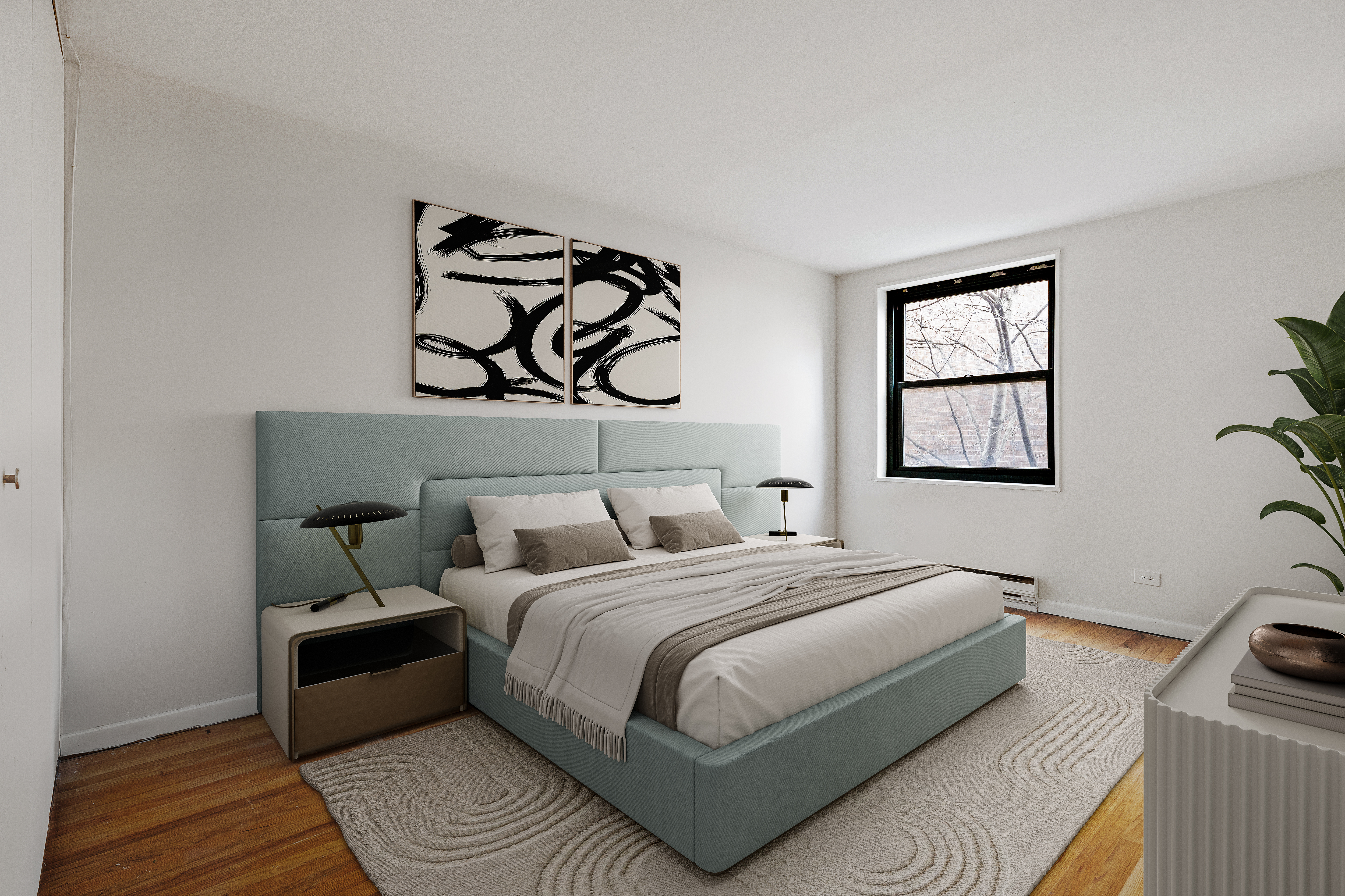 119 Morton Street, Unit 3A Manhattan, NY 10014 - Photo 4 of 7 a bedroom with a bed and wooden floor