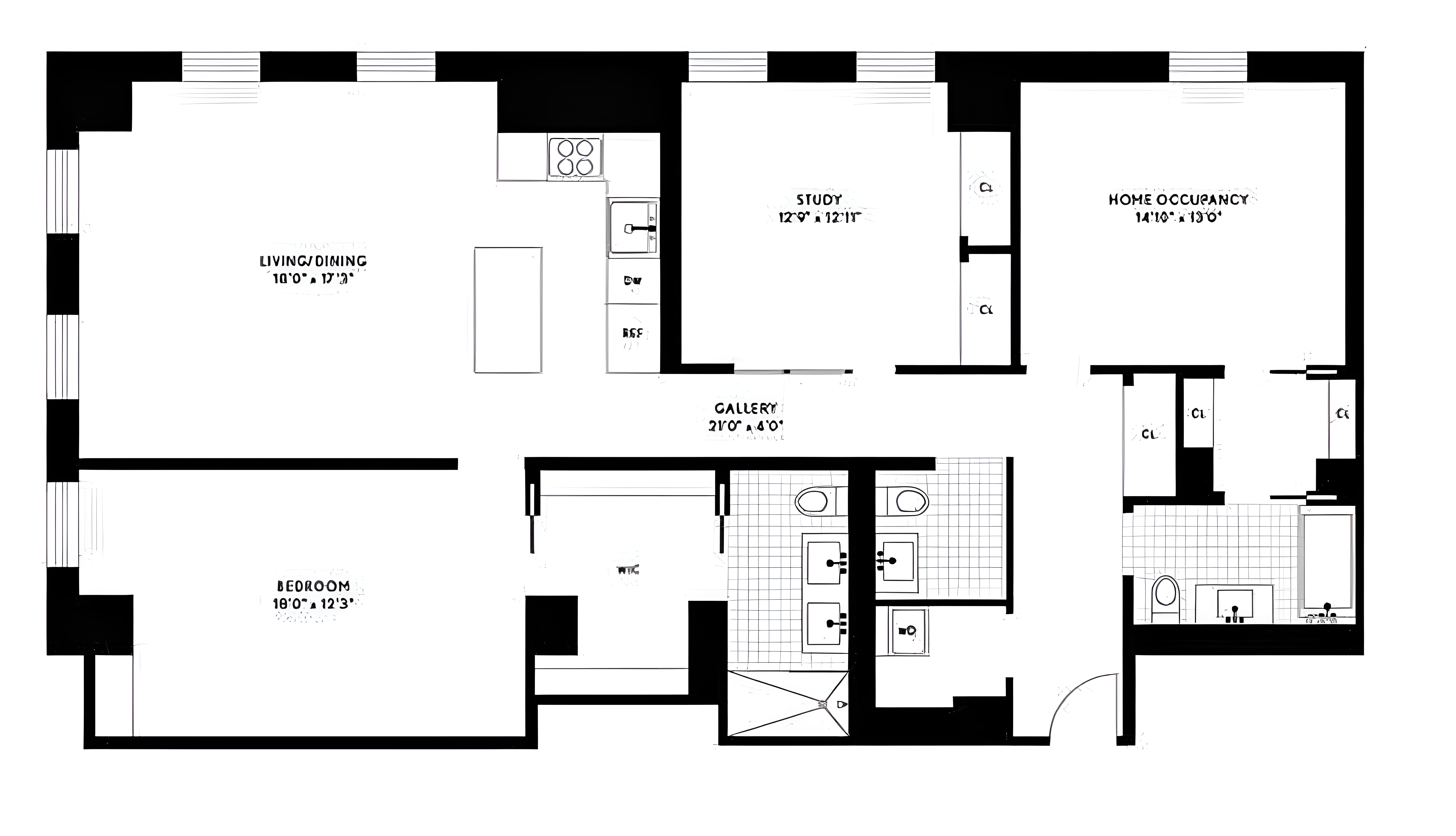 365 Bridge Street, Unit 15K Brooklyn, NY 11201 - Photo 9 of 9 a picture of a floor plan