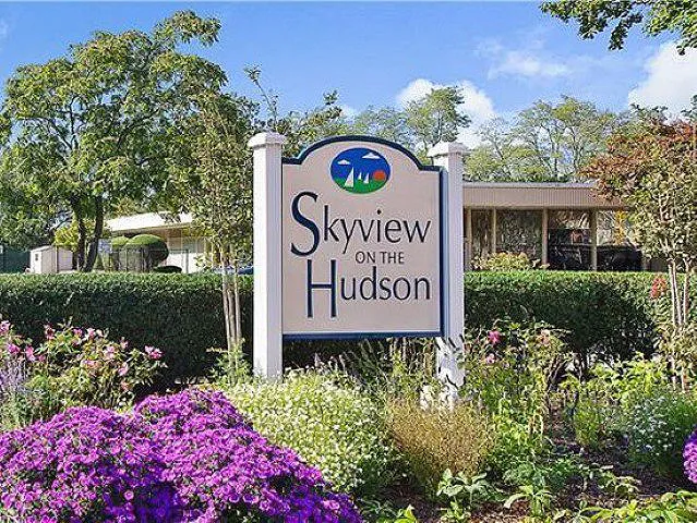 a front view of a building