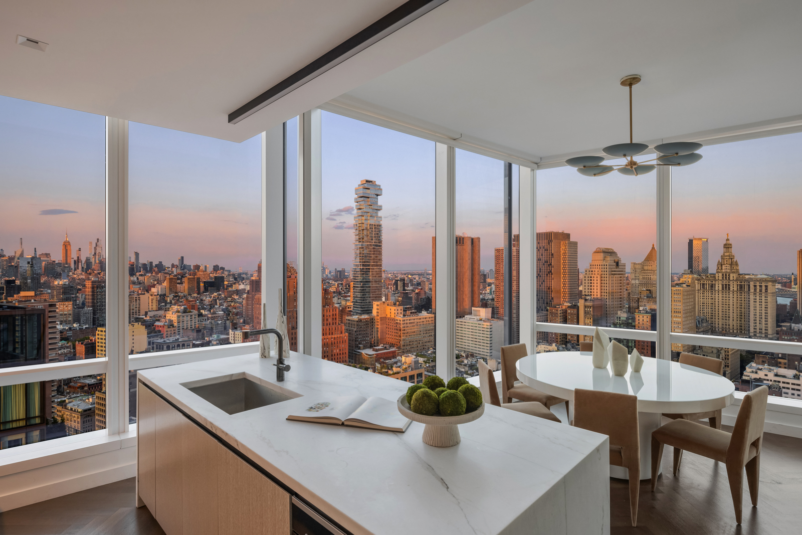 111 Murray Street, Unit 38A Manhattan, NY 10007 - Photo 9 of 29 a dining room with furniture a chandelier and window