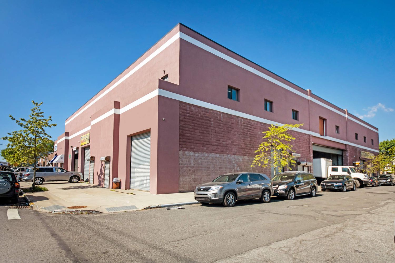 a car parked in front of a building