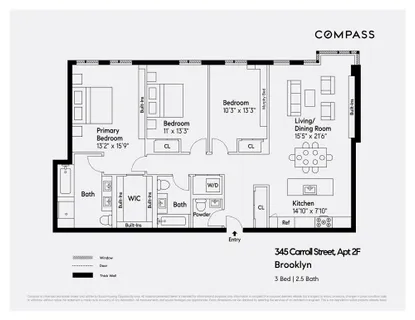 $12,500 | 345 Carroll Street, Unit 2F | Carroll Gardens