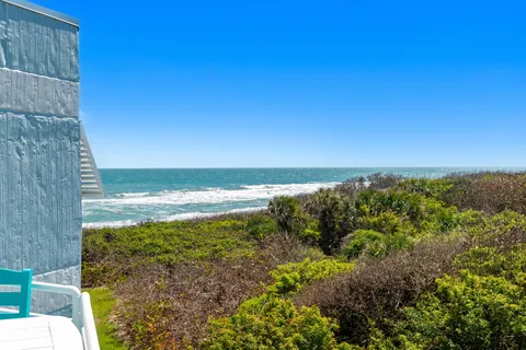 a view of an ocean from a building