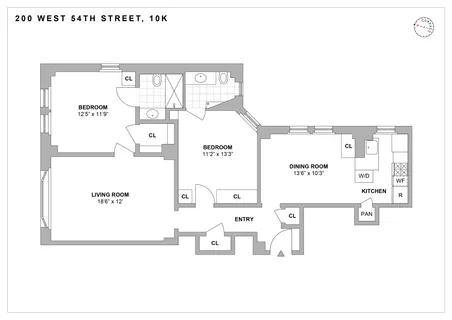 $1,495,000 | 200 West 54th Street, Unit 10K | Midtown Central