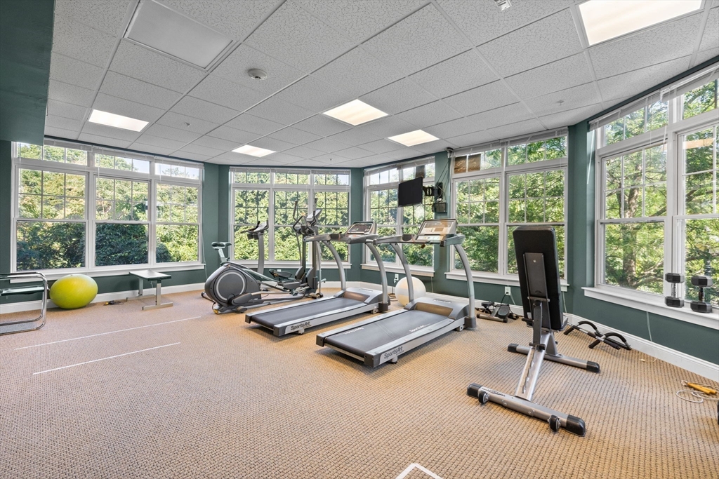 27-29 Commonwealth Avenue, Unit 9 Newton, MA 02467 - Photo 15 of 20 a room with gym equipment and a large window