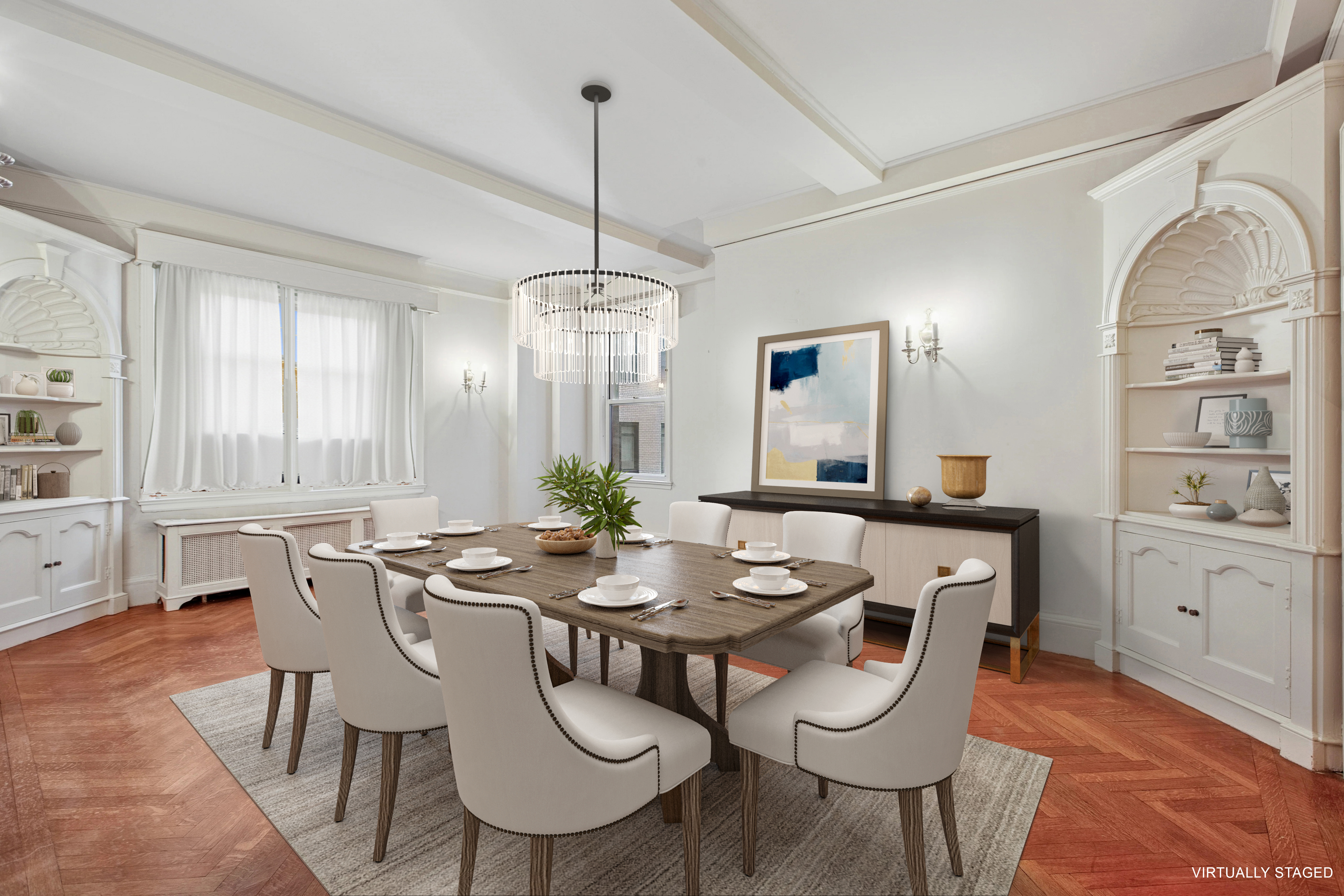 1170 5th Avenue, Unit 6A Manhattan, NY 10029 - Photo 4 of 17 a view of a dining room with furniture window and wooden floor