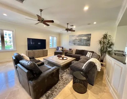 a living room with furniture