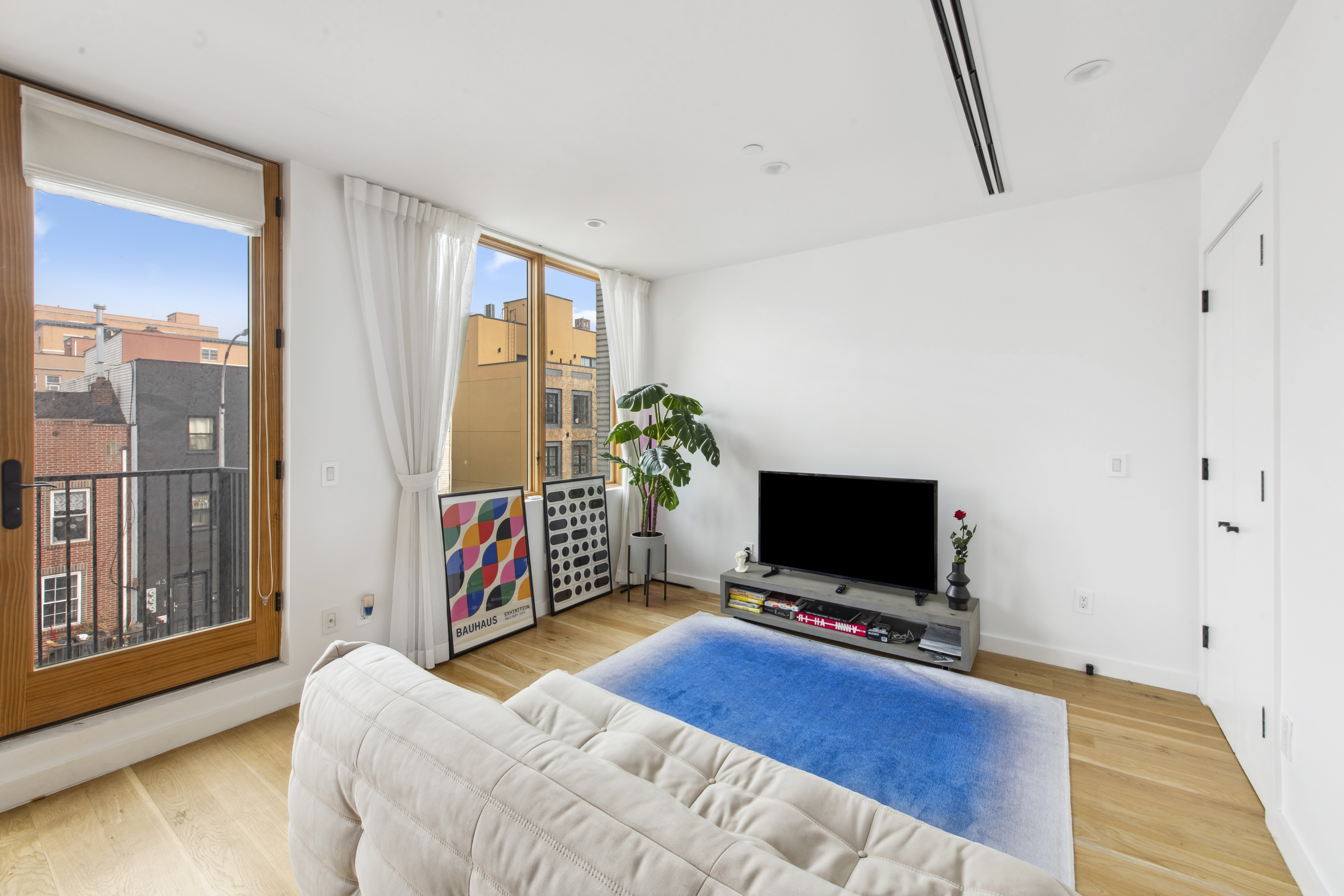 42 Rochester Avenue, Unit 3 Brooklyn, NY 11233 - Photo 7 of 18 a living room with a flat screen tv and a couch