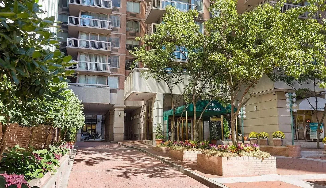 a view of a building with street view