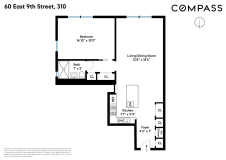 $995,000 | 60 East 9th Street, Unit 310 | Greenwich Village