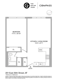 $725,000 | 201 East 25th Street, Unit 5F | Kips Bay