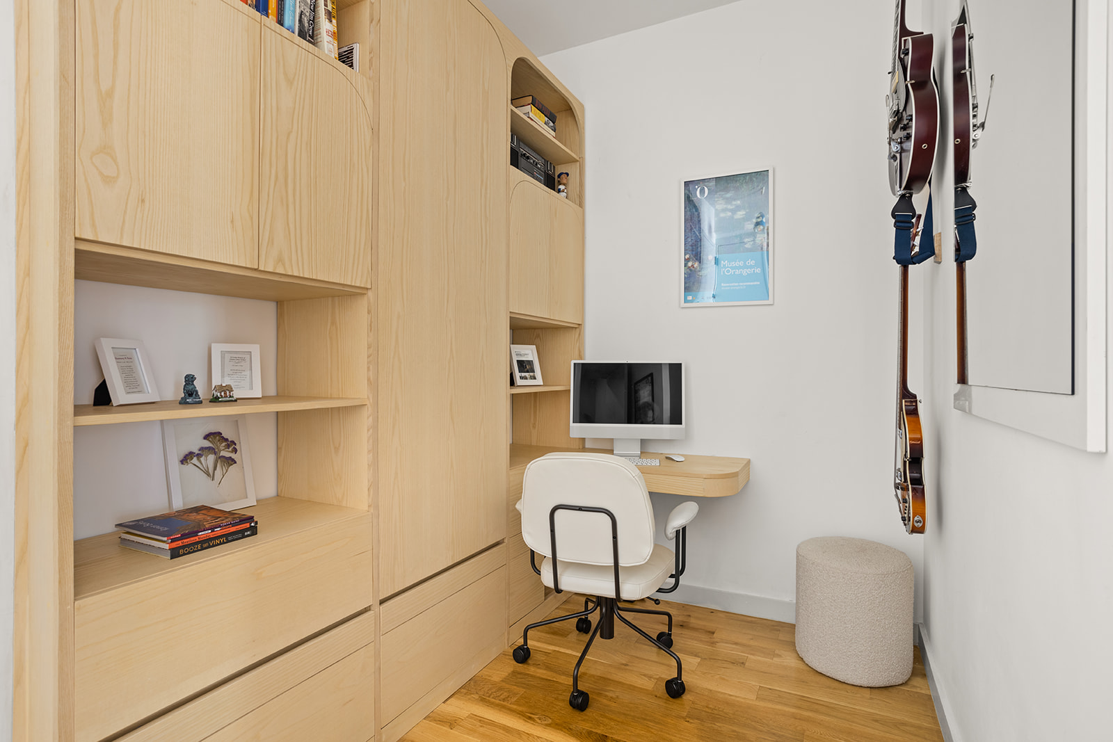 64 Stanhope Street, Unit 2A Brooklyn, NY 11221 - Photo 6 of 9 a workspace with furniture and wooden floor