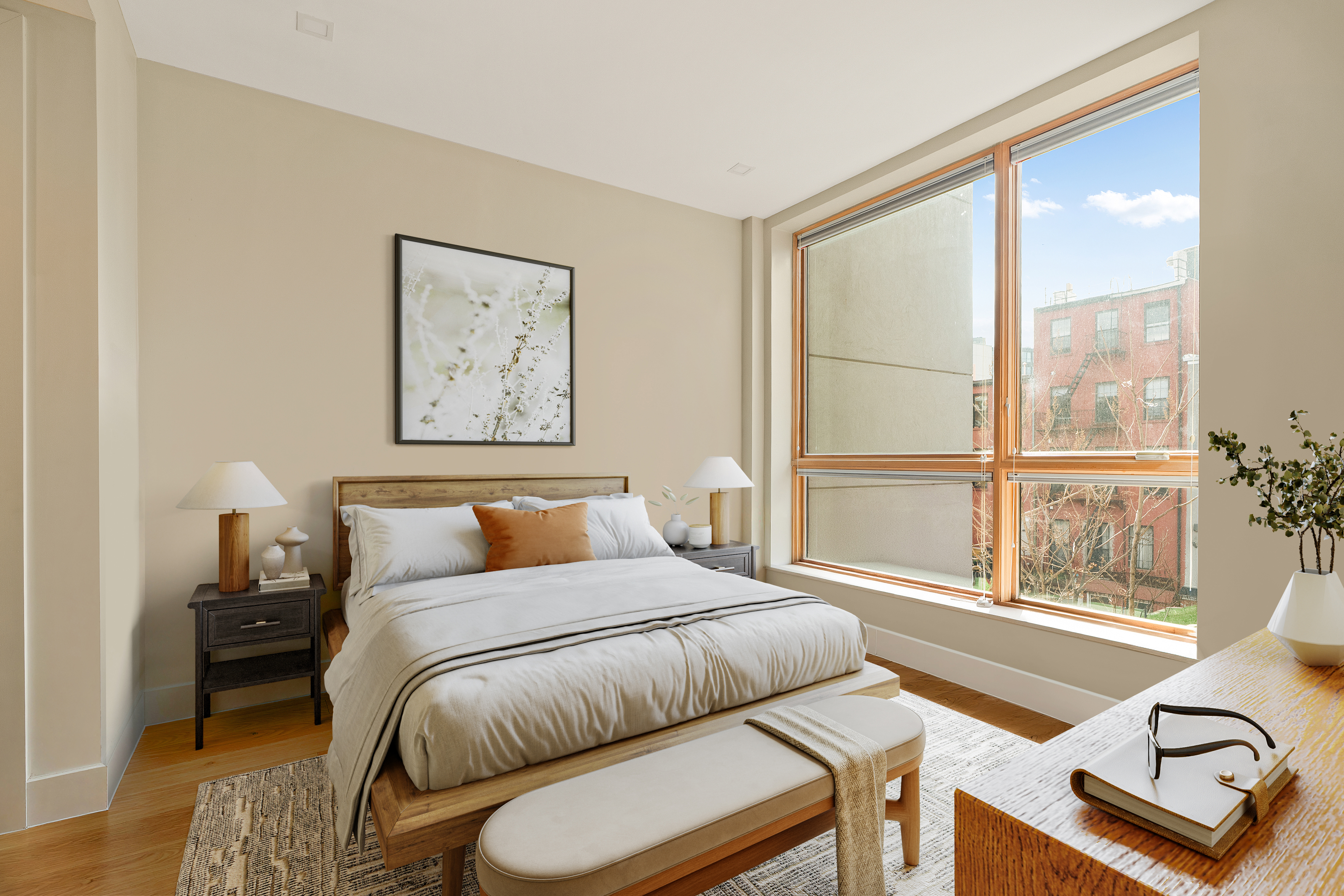 1230 Bedford Avenue, Unit 3R Brooklyn, NY 11216 - Photo 3 of 13 a bedroom with a bed and a large window