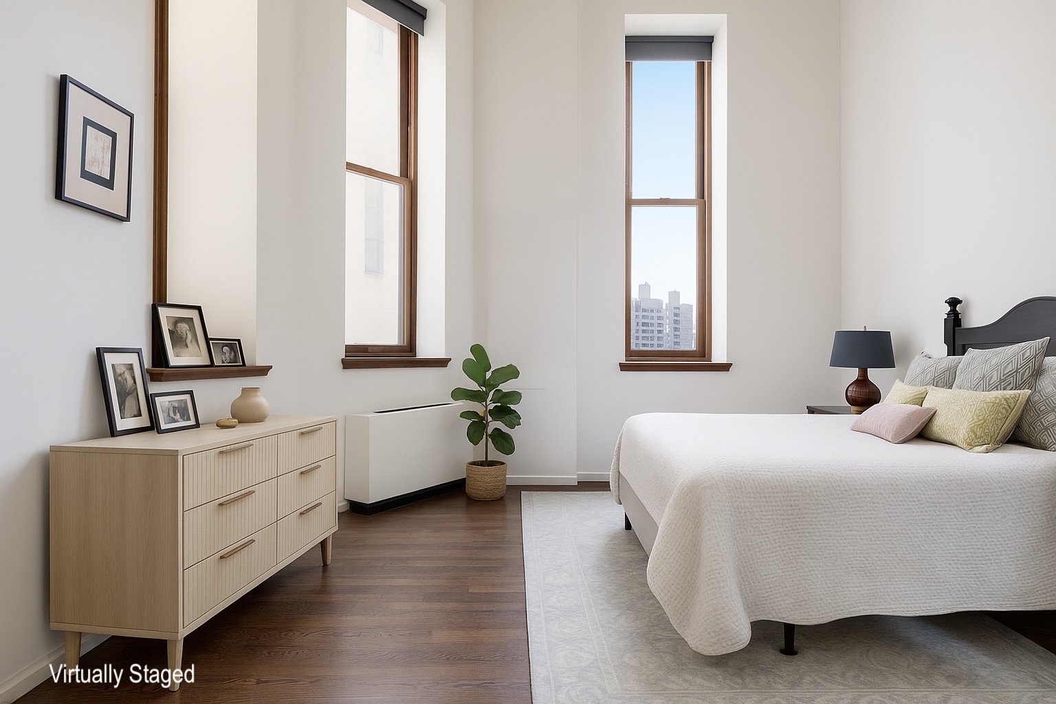 305 2nd Avenue, Unit 516 Manhattan, NY 10003 - Photo 5 of 21 a bedroom with a bed and a potted plant