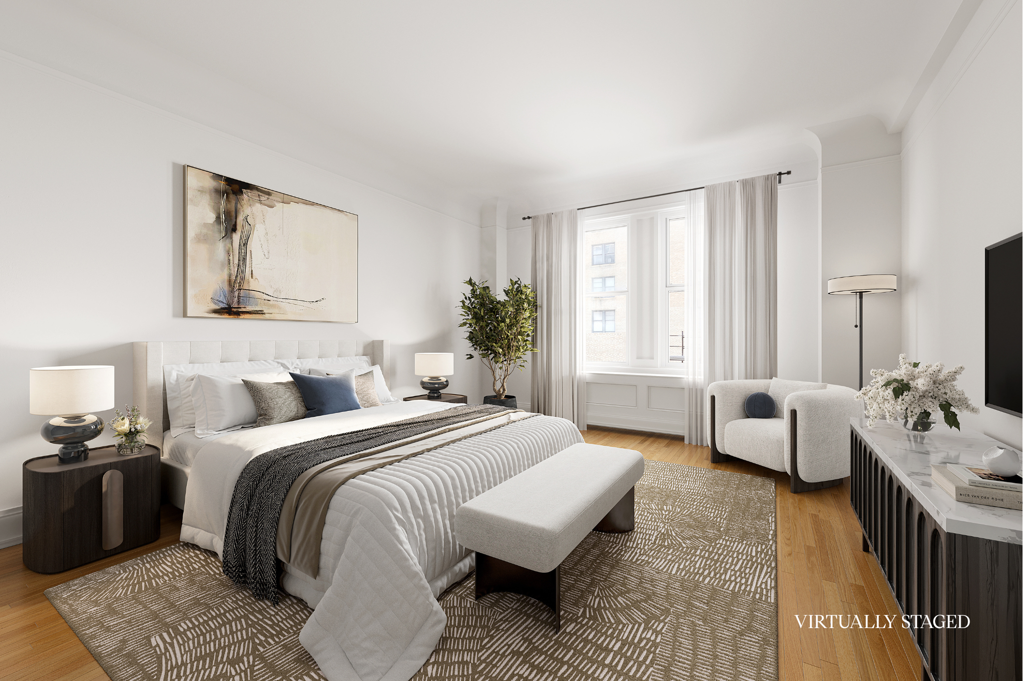 151 West 86th Street, Unit 4D Manhattan, NY 10024 - Photo 5 of 15 a bedroom with a bed and couch