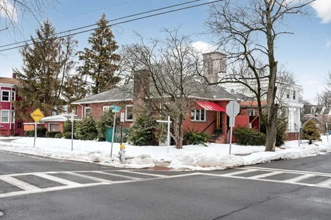 a street view of a building