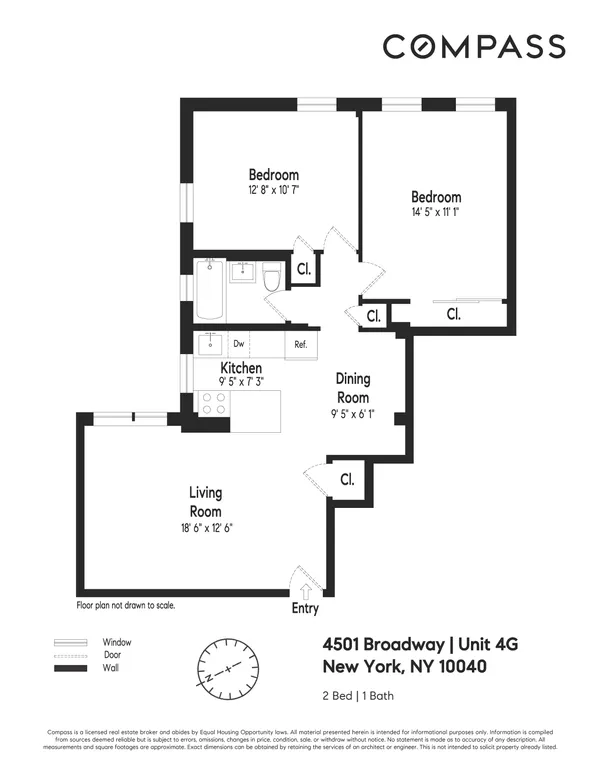$540,000 | 4501 Broadway, Unit 4G | Hudson Heights