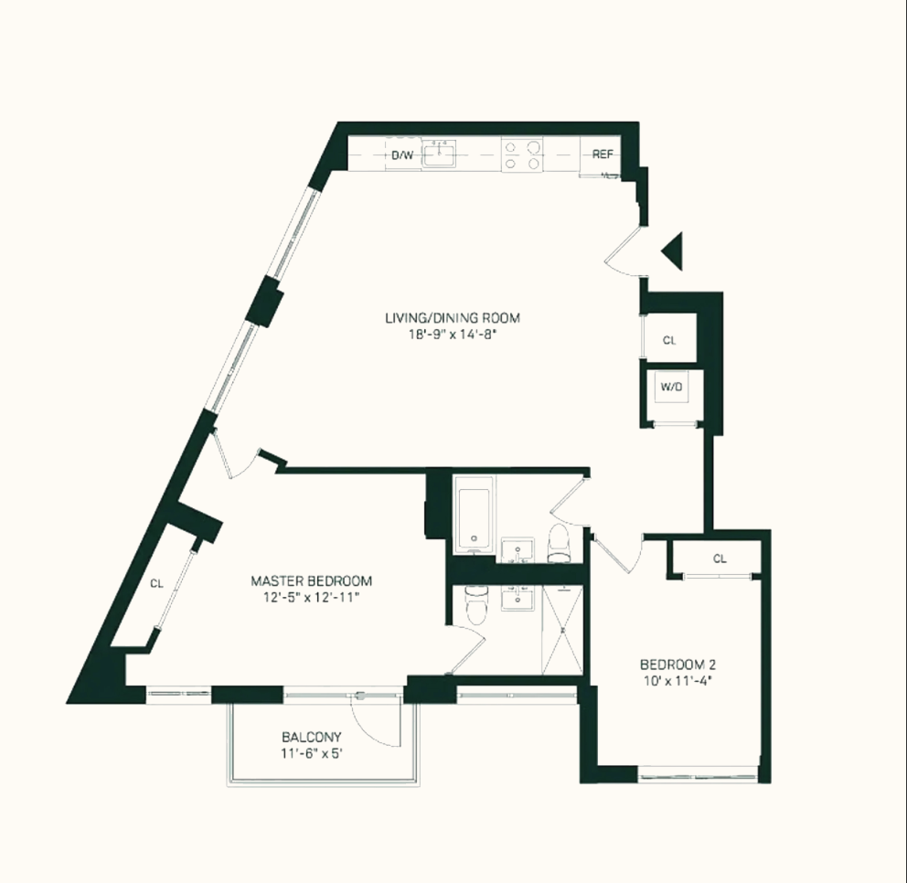 264 Webster Avenue, Unit PH811 Brooklyn, NY 11230 - Photo 14 of 14 a picture of a floor plan