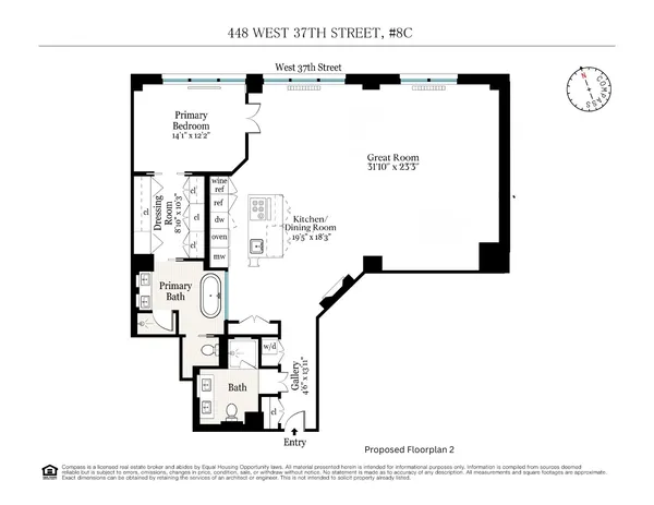 $2,200,000 | 448 West 37th Street, Unit 8C | Hudson Yards