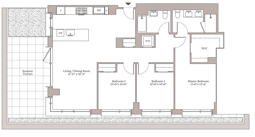 550 Vanderbilt Avenue, Unit 630 Brooklyn, NY 11238 - Photo 10 of 10 a black and white photo of a living room