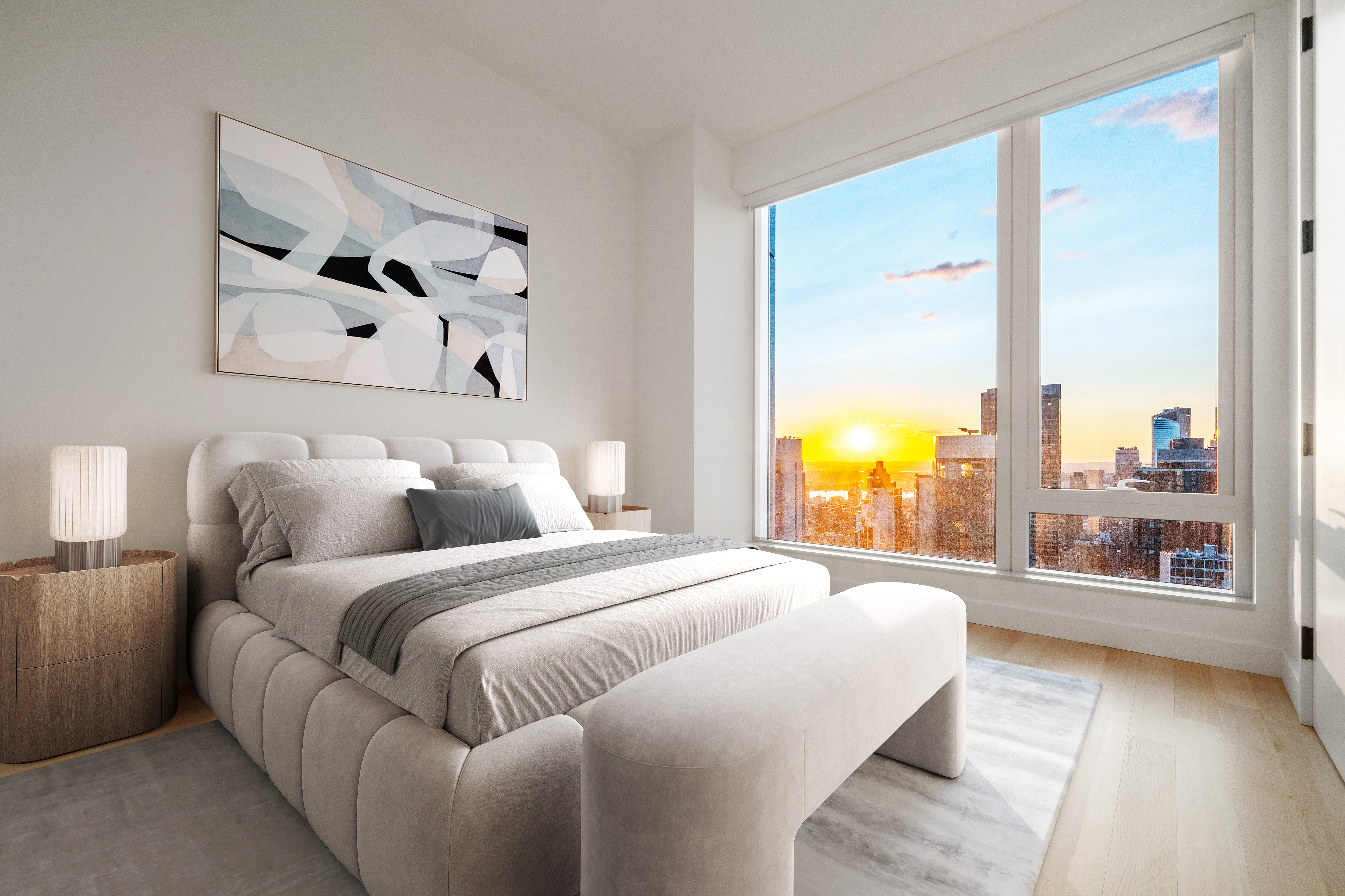 15 East 30th Street, Unit 42A Manhattan, NY 10016 - Photo 5 of 13 a bedroom with a large bed and a large window