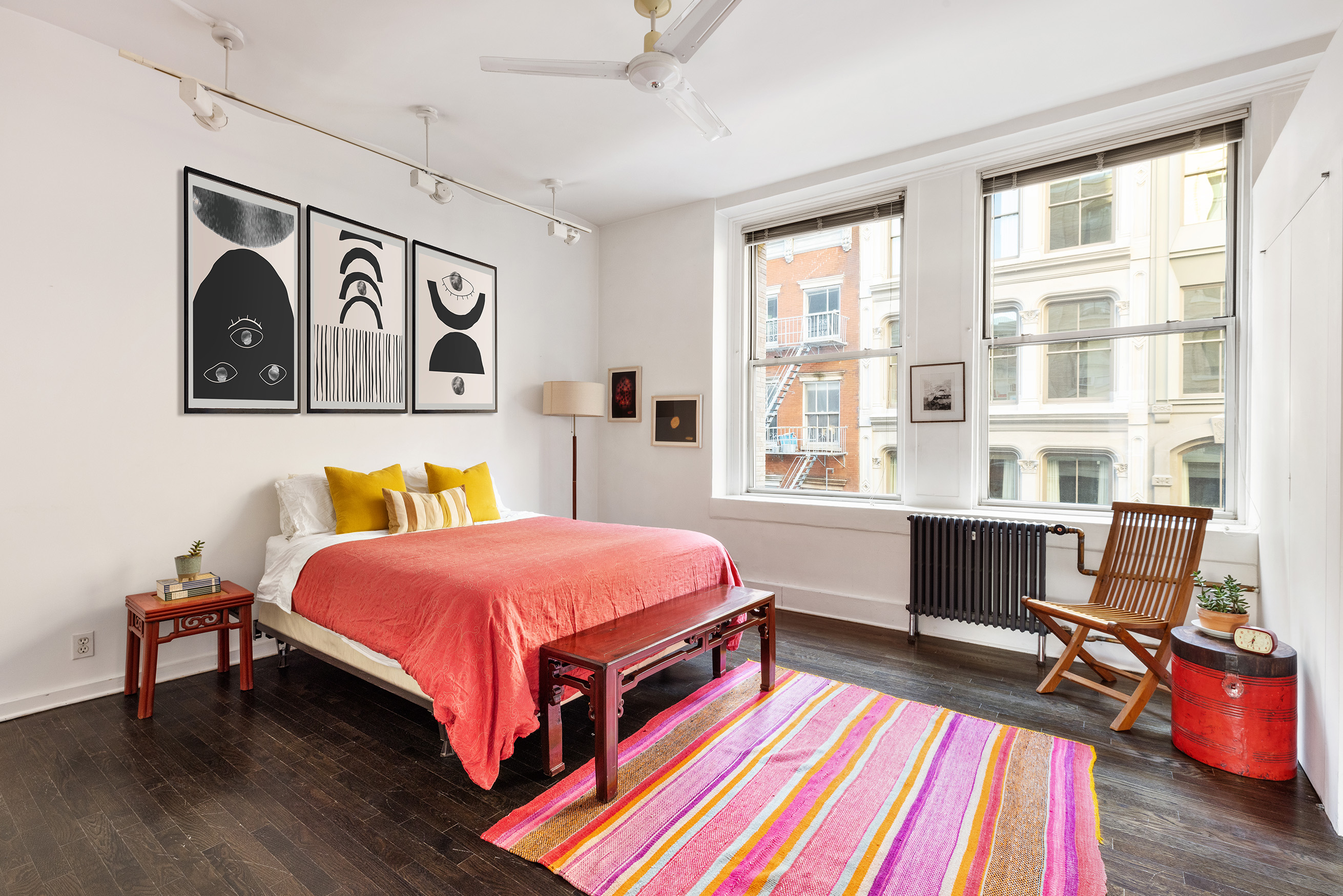 45 Lispenard Street, Unit 3E Manhattan, NY 10013 - Photo 6 of 13 a bedroom with a bed and a desk