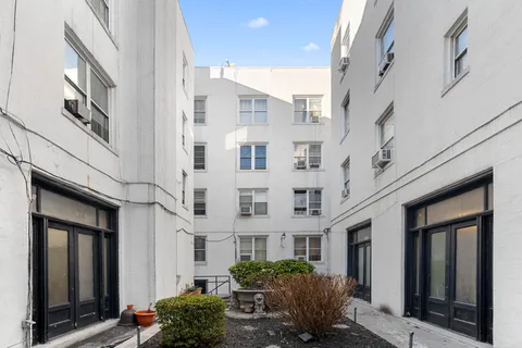a view of a building with many windows