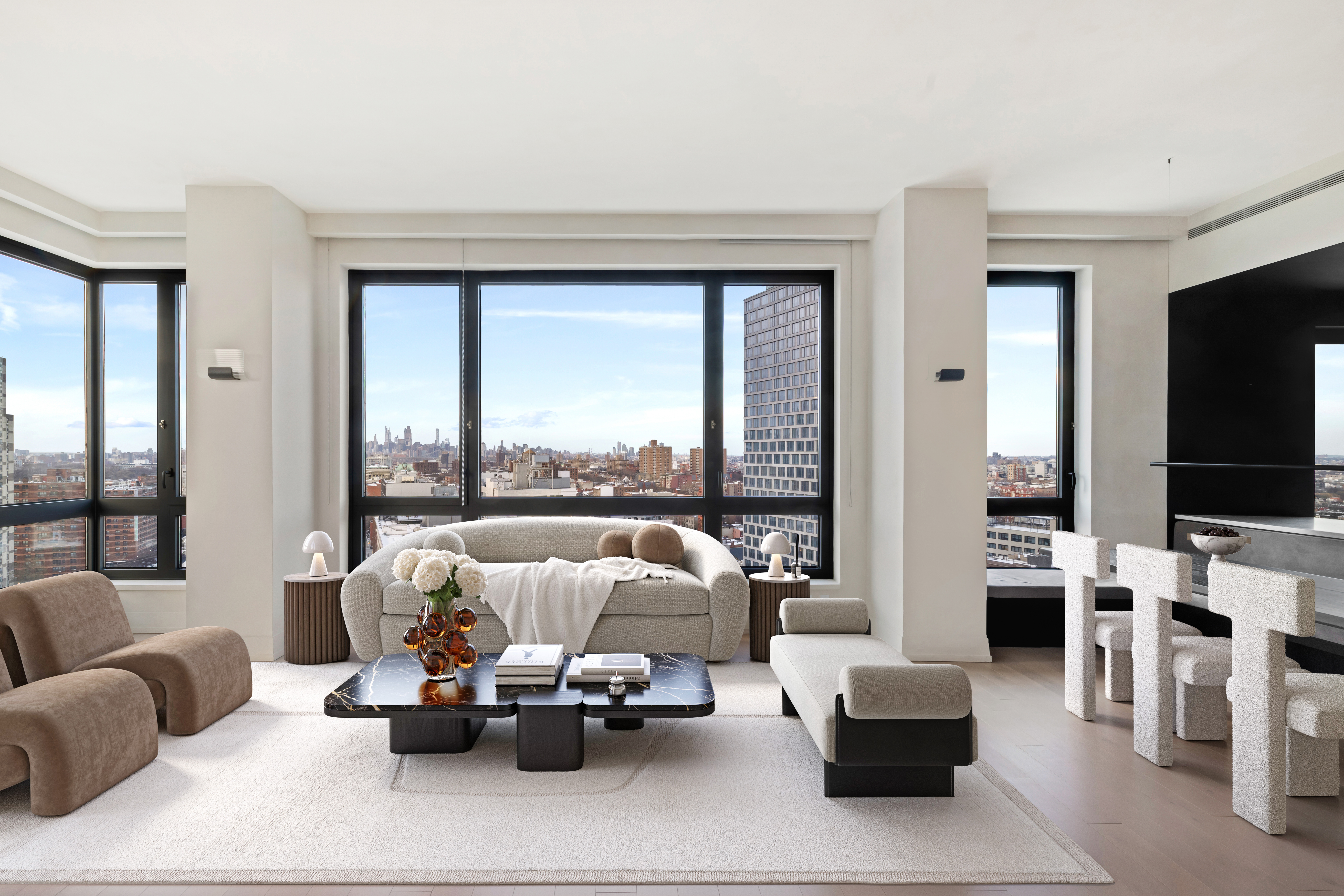 550 Vanderbilt Avenue, Unit 1508 Brooklyn, NY 11238 - Photo 2 of 8 a living room with furniture and a flat screen tv