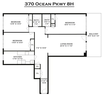 $950,000 | 370 Ocean Parkway, Unit 8H | Kensington