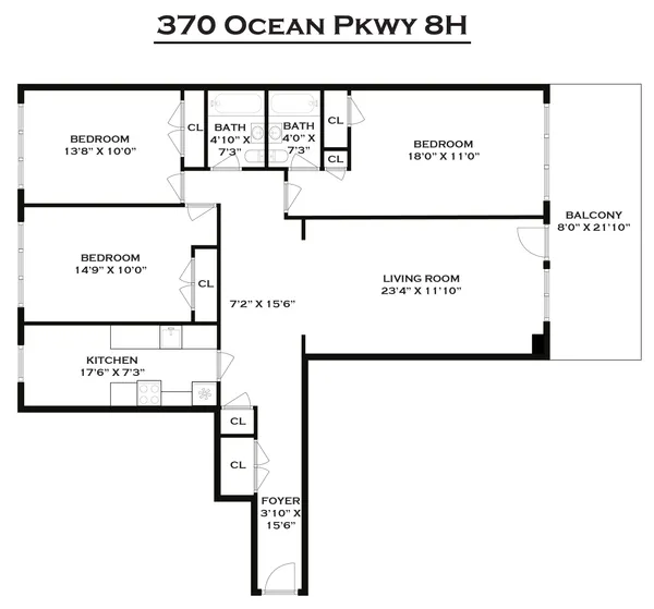 $899,000 | 370 Ocean Parkway, Unit 8H | Kensington