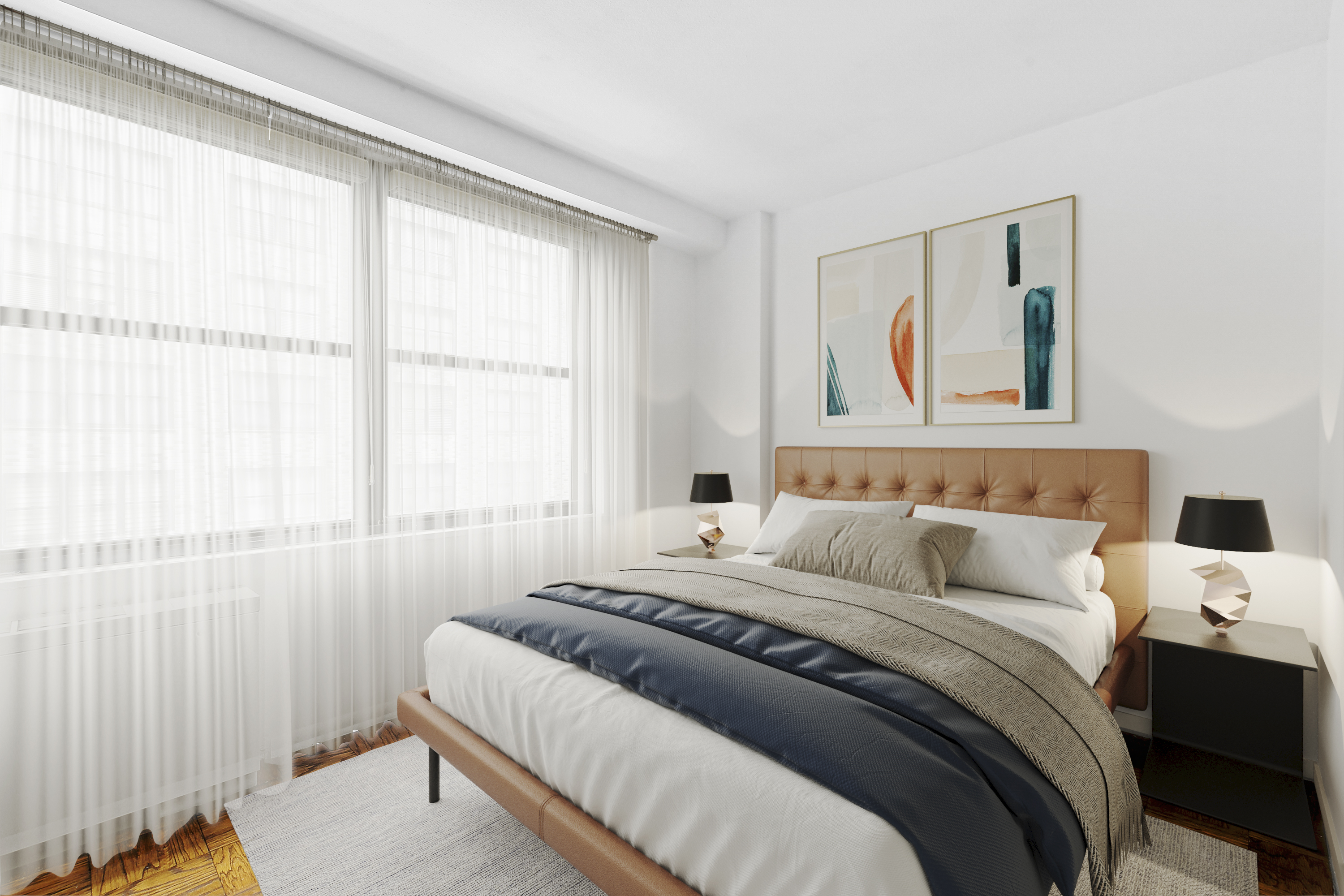 225 East 57th Street, Unit 4P Manhattan, NY 10022 - Photo 4 of 7 a bedroom with a bed and a window