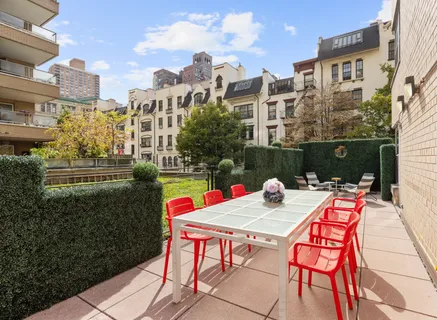 a outdoor view with a sitting space