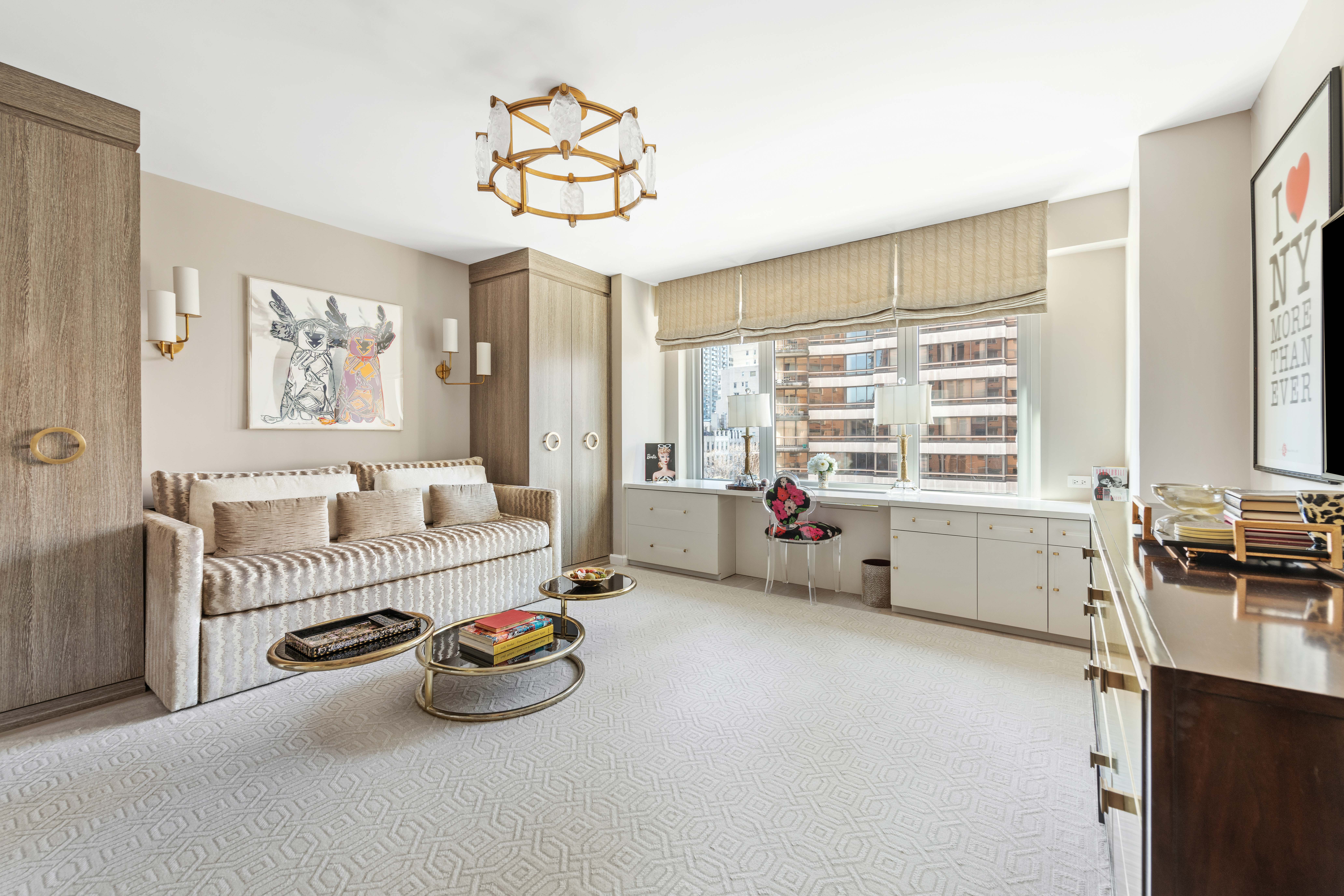 200 East 62nd Street, Unit 5A Manhattan, NY 10065 - Photo 12 of 25 a bedroom with furniture and a large window