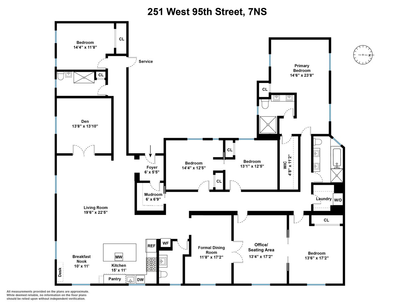 $4,750,000 | 251 West 95th Street, Unit 7NS | Upper West Side