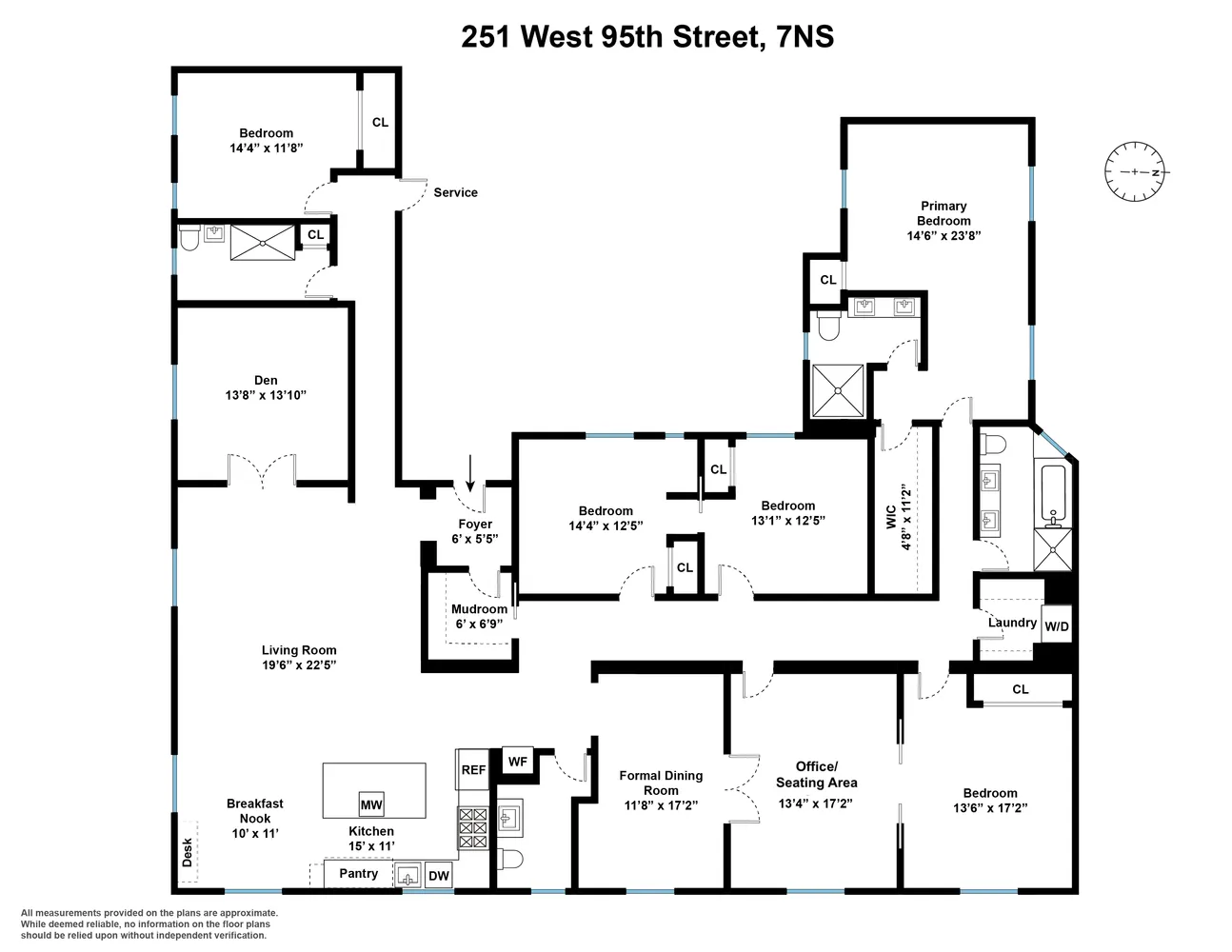 $4,750,000 | 251 West 95th Street, Unit 7NS | Upper West Side