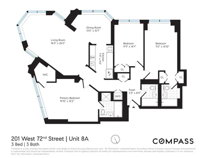 $3,195,000 | 201 West 72nd Street, Unit 8A | Upper West Side