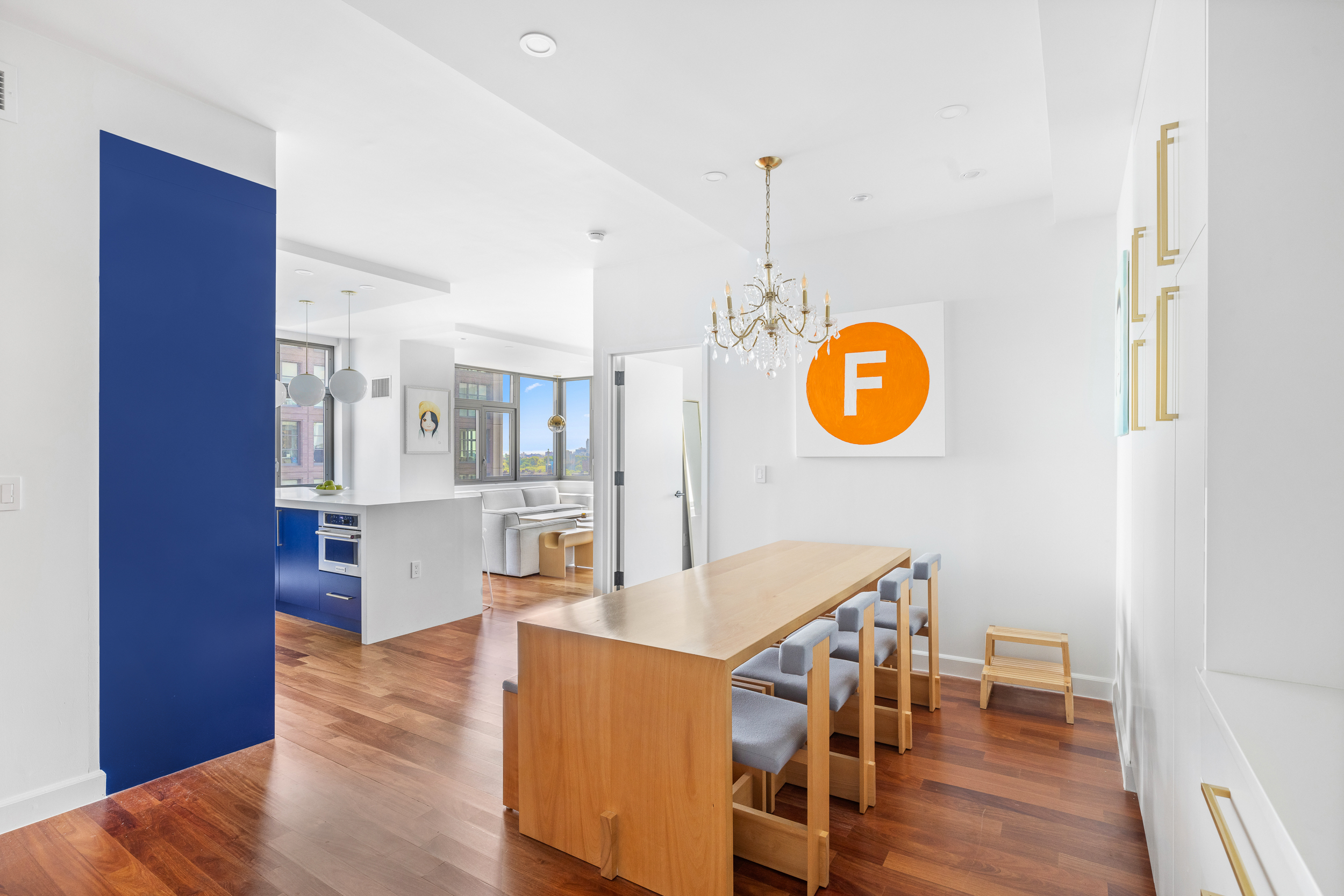 100 Jay Street, Unit 20F Brooklyn, NY 11201 - Photo 9 of 20 a view of a dining room with furniture and wooden floor