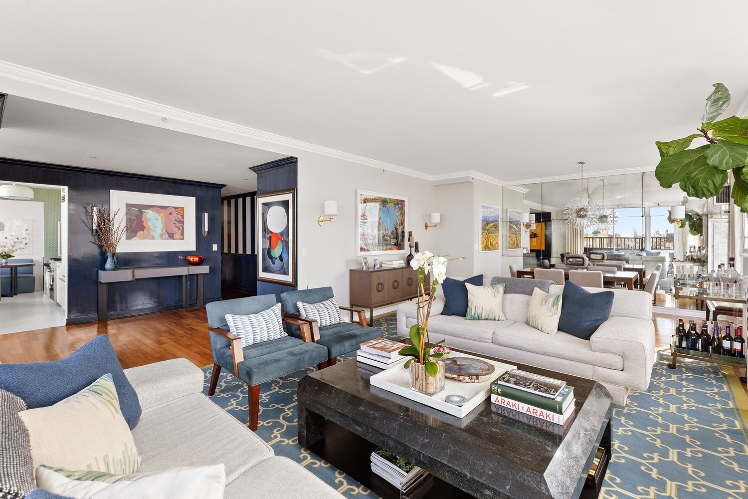 200 West End Avenue, Unit PHA Manhattan, NY 10023 - Photo 6 of 30 a living room with furniture kitchen view and a table