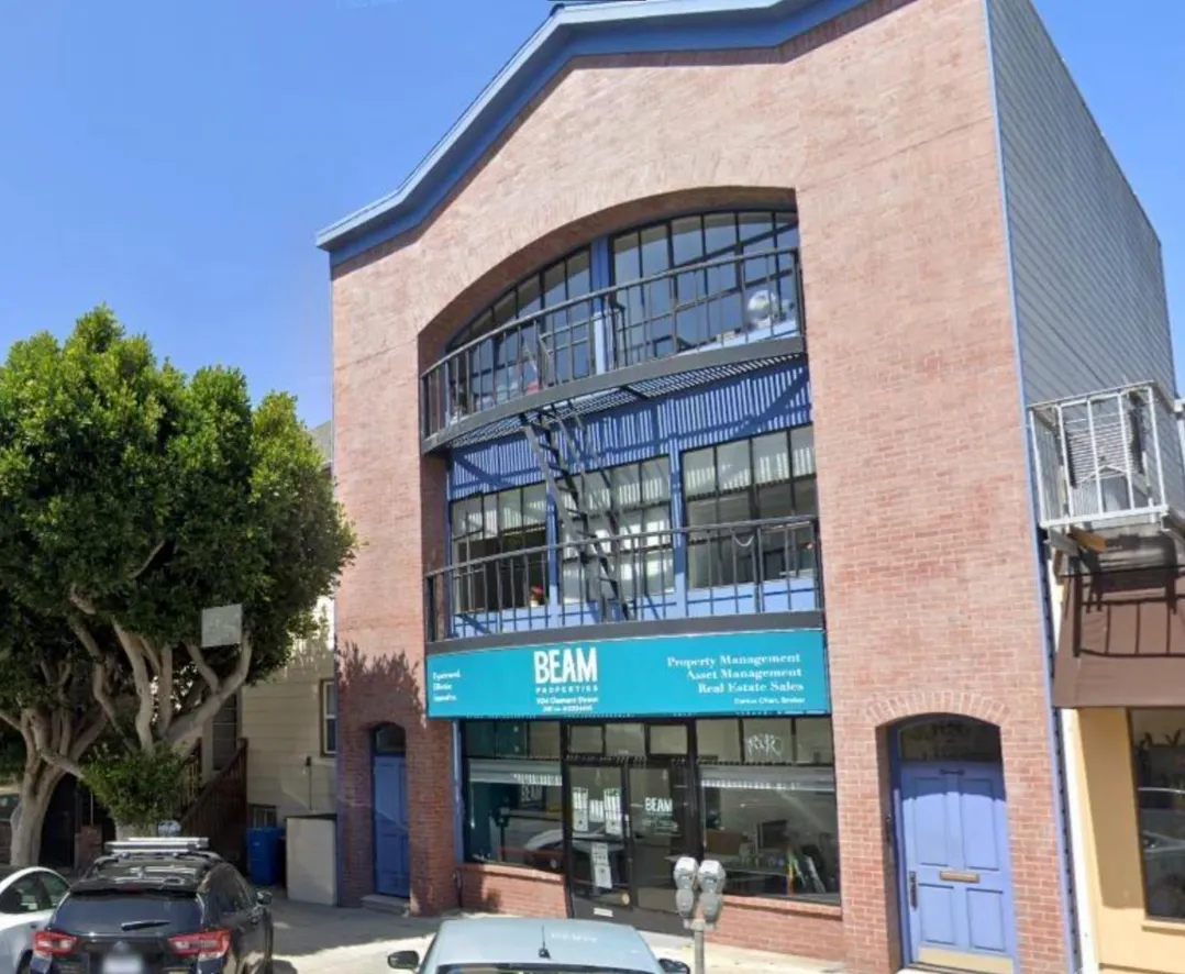 a front view of a building