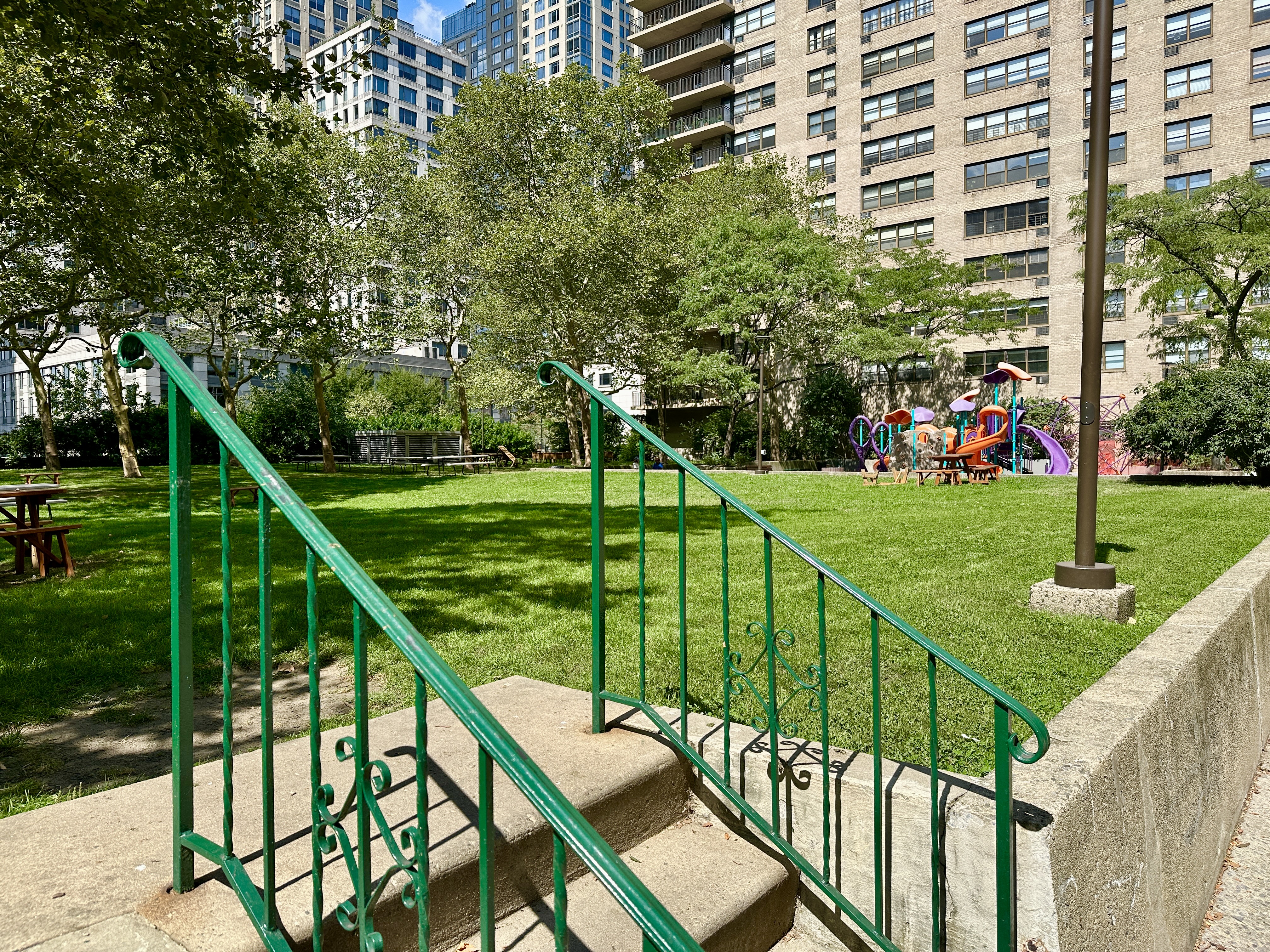 140 West End Avenue, Unit 24D Manhattan, NY 10023 - Photo 14 of 16 a view of a deck with a big yard and potted plants