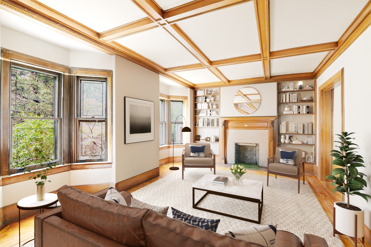 196 Marlborough Road Brooklyn, NY 11226 - Photo 6 of 23 a living room with furniture and a fireplace