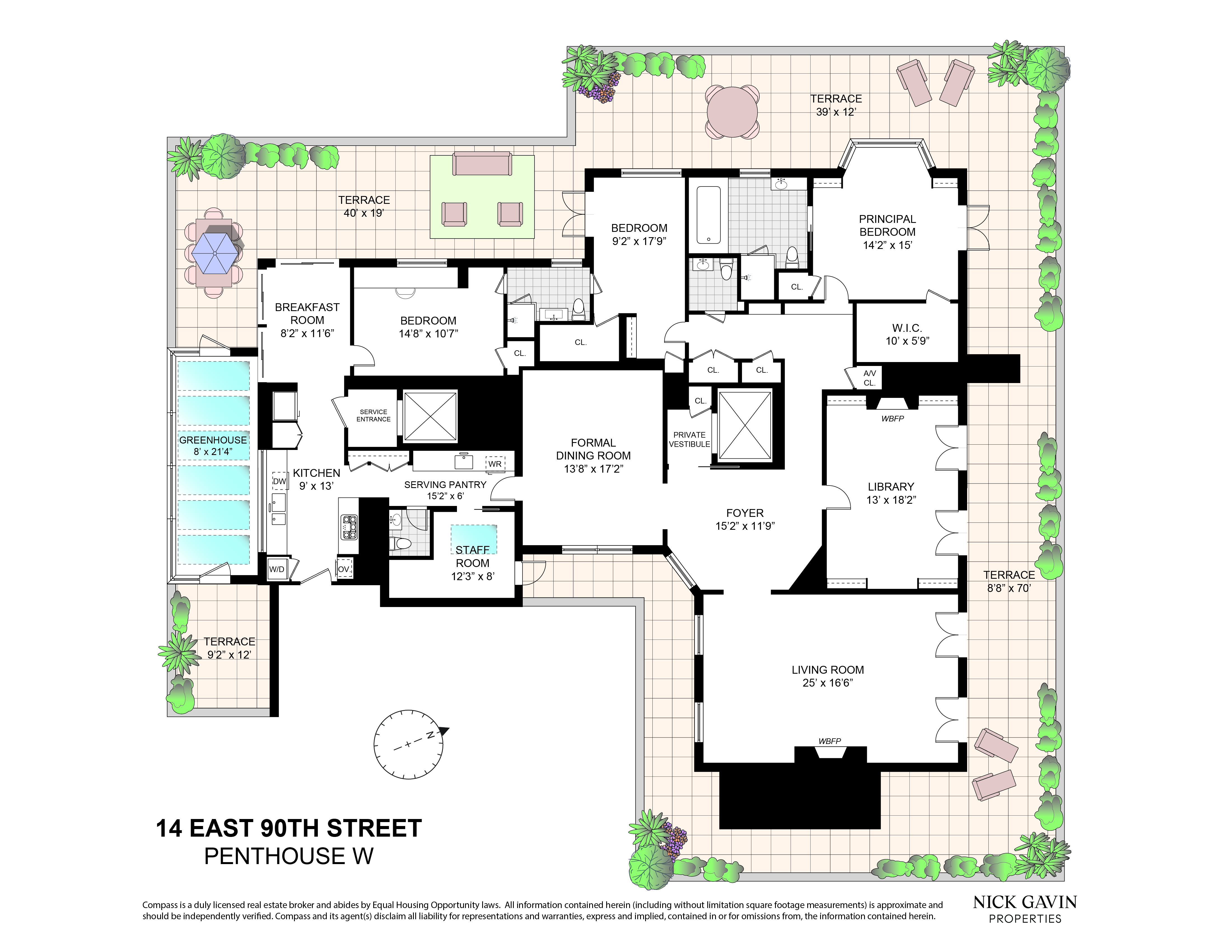 14 East 90th Street, Unit PHW Manhattan, NY 10128 - Photo 24 of 25 a picture of a floor plan